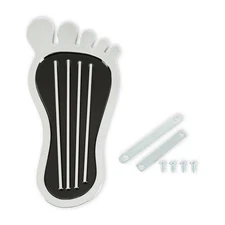 Mr. Gasket 9645 Foot Print Gas Pedal Pad - Aluminum - Chrome & Painted Black