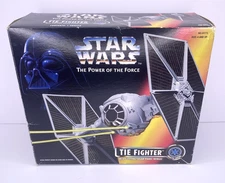 Star Wars 1995 Tie Fighter For Parts Or Repair Incomplete W/Box Pkging & Bluprnt