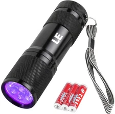 Lighting EVER Black Light Flashlight, Small UV Lights 395nm, 1 Pack, 
