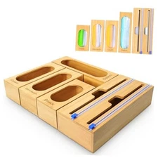 Individual Storage Bag Organizer for Kitchen Drawer, Bamboo with Foil and 