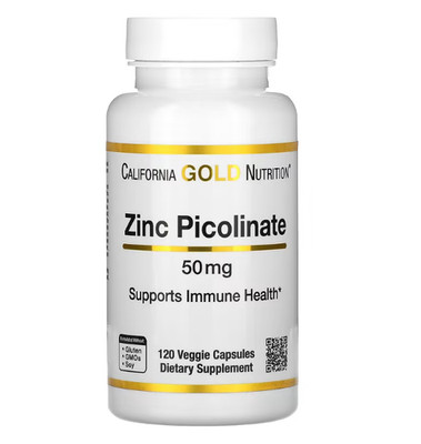 California Gold Nutrition, Zinc Picolinate, Zinkpicolinat, 50 mg, 120 Kapseln
