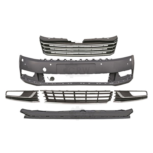 Set StoßStange Vorne+ZubehöR VW Passat B7 36 Bj. 10-14 FüR PDC 4 LöCher SRA-image