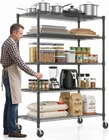 4/5-Tier Shelves Wire Unit Rack Large Space Storage Rolling with 4 Wheel Casters