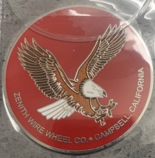 Zenith Wire Wheel Thin Metal Chips Emblems Set Of 4 Size 2.5 Red Chrome