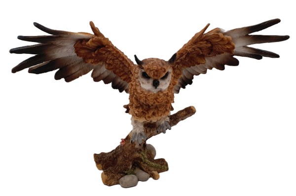 Figurendiscounter Eule Mit Breiten FlüGeln Dekofigur 30X47X17Cm Figur Polyresin-image