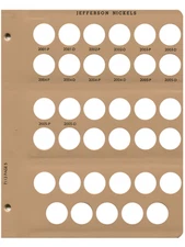 Dansco Album Page #5 Jefferson Nickels 7113 2001-P to 2005-D