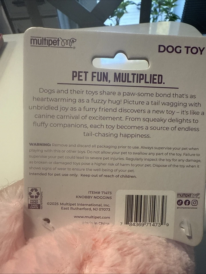 Multipet BUMPY HEAD BALL 4.5” Dog Toy With Squeaker Pig - Image 4 of 4