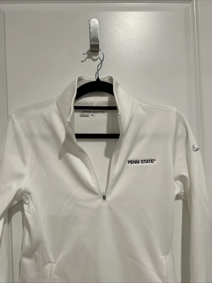 Nike Golf Penn State 1/4 Zip  Jacket White Small Therma-fit - Image 2 of 4
