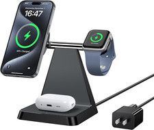 Charging Station for Multiple Devices Apple: 3 in 1 Magnetic Wireless Charge...