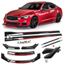For INFINITI Q50 Q6O Q70 Front Bumper Lip Spoiler Splitter Body Side Skirt