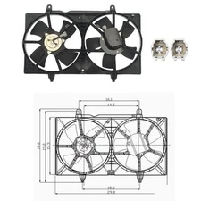 Dual Radiator & Condenser Fan Assembly Fits: 2004 - 2008 Nissan Maxima V6 3.5L