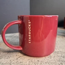 Starbucks Ceramic Stackable 2013 Coffee Mug Tea Cup 14 oz Maroon Burgundy Red 