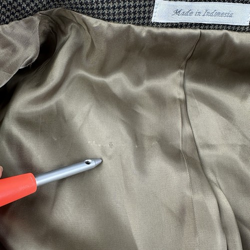 Blazer LAUREN RALPH LAUREN Para Hombres 40L Lana Pata de Gallo Chaqueta de 2 Botones Marrón Multi - Imagen 8 de 15