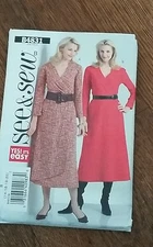 Sewing Pattern See & Sew B4831 Womens Dress Size 14,16,18,20 Ladies