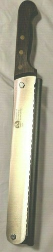 AUSONIA Italy Knife sausage salami serrated 26cm 10" Adj thickness guide 61170 - Picture 3 of 8