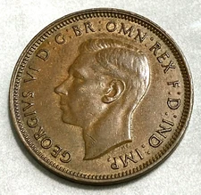 1939 Australia Half Penny KM-41 Original Uncirculated Mintage 504k List 675 CHRC