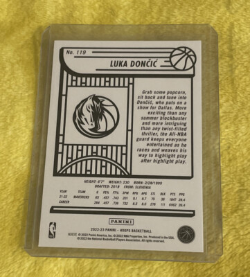 2022-23 Panini NBA Hoops Basketball Luka Doncic #119 Base Card 