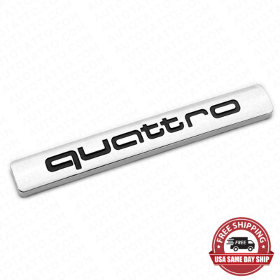 96-22 Audi Sport Rear Trunk Deck Lid Quattro Nameplate Emblem Logo Badge Chrome