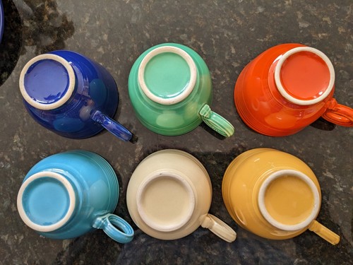 Fiestaware Coffee Tea Cups and Saucers Original Colors Excellent Fiesta - Picture 16 of 17