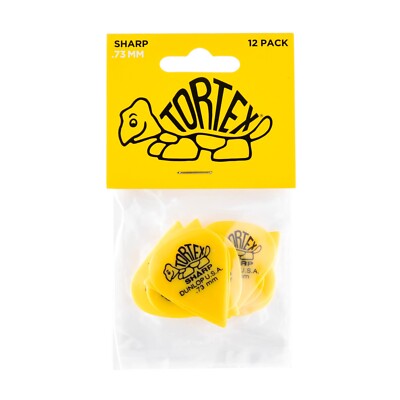 Dunlop 412P73 Tortex Sharp 0,73 mm 12 x Gitarren-Plektren Spieler-Pack