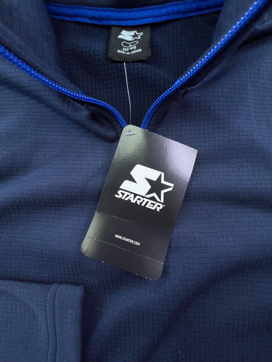 Starter Jacket Large Navy Blue Mens 1/4 Zip Logo Pullover Starter Jacket Large Navy Blue Mens 1/4 Zip Logo Pullover