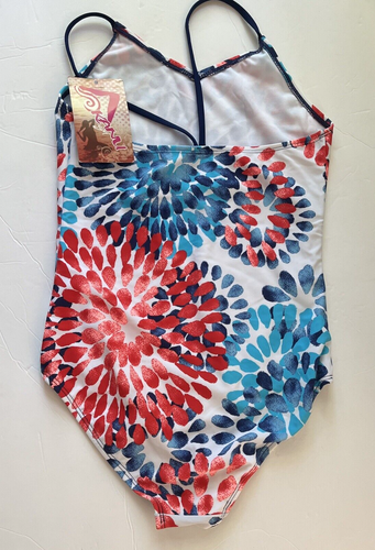 Kanu Surf Girls Swimsuit Size 14 Daisy Beach Sport One Piece Multicolor - Picture 7 of 12