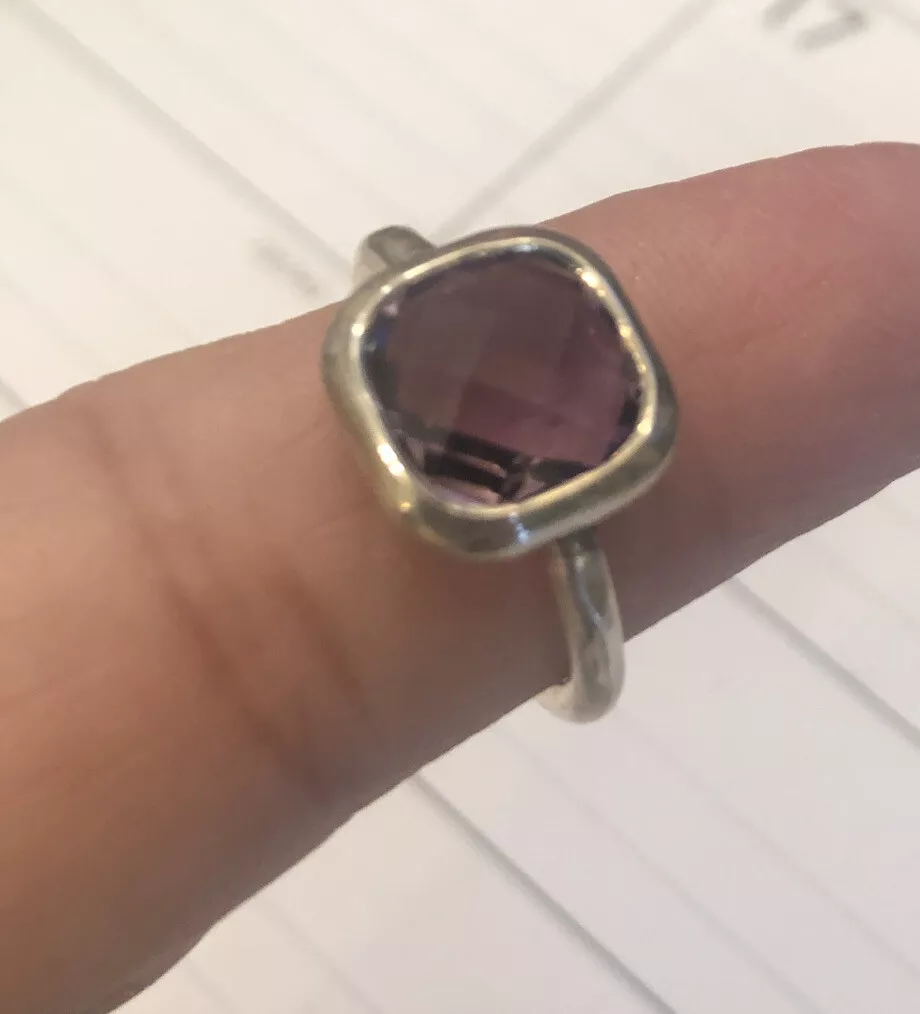 JAMES AVERY AMETHYST ISABELLA SQUARE PURPLE RARE RETIRED RING 5.5