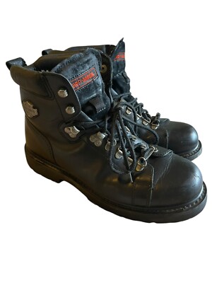 Harley Davidson Men's 6  Boots Black Dipstick 10 M US Leather 91610