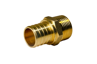25 Pack XFITTING 1'' Pex B X 3/4'' Male NPT Threaded Adapter Brass Crimp Fitting
