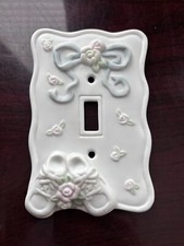Sweet Baby Ceramic Porcelain Single Light Switch Cover 1996 Pastel Figi Graphic