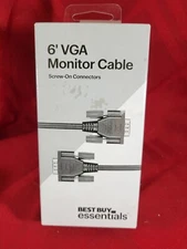 Best Buy essentials- 6' VGA MONITOR CABLE - Black - 15-pin HDDB15 connectors