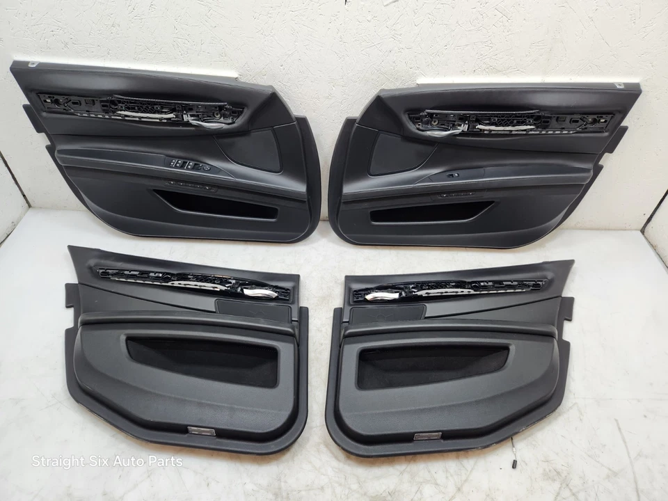 ✅ 10-15 OEM BMW F01 750 Alpina B7 Puerta Trasera Delantera Panel Tarjeta Cuero Napa CONJUNTO Foto 3 de 4