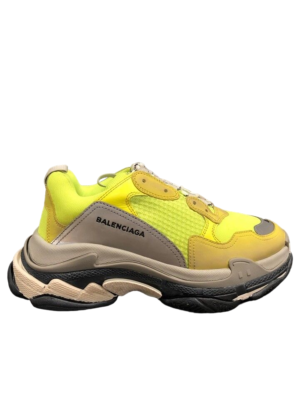 Balenciaga Triple S Sneaker Womens Neon Yellow Grey Speed Flat