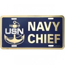 usn navy chief military anchor logo license plate made in usa