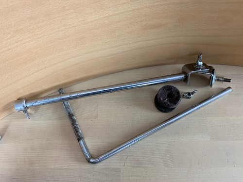 GRETSCH 50s 60s Vtg CYMBAL L-ARM Telescoping Ride Mount Holder Part Round Badge - Picture 8 of 8
