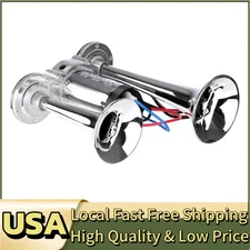 600DB Dual Trumpets Super Loud Car Electric Air Horn Truck Boat Train Speaker US