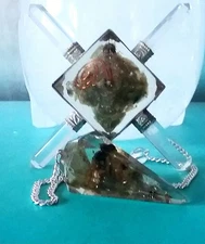 LABRADORITE PYRAMID, ORGONE Energy Generator & LABRADORITE DOWSING PENDULUM SET