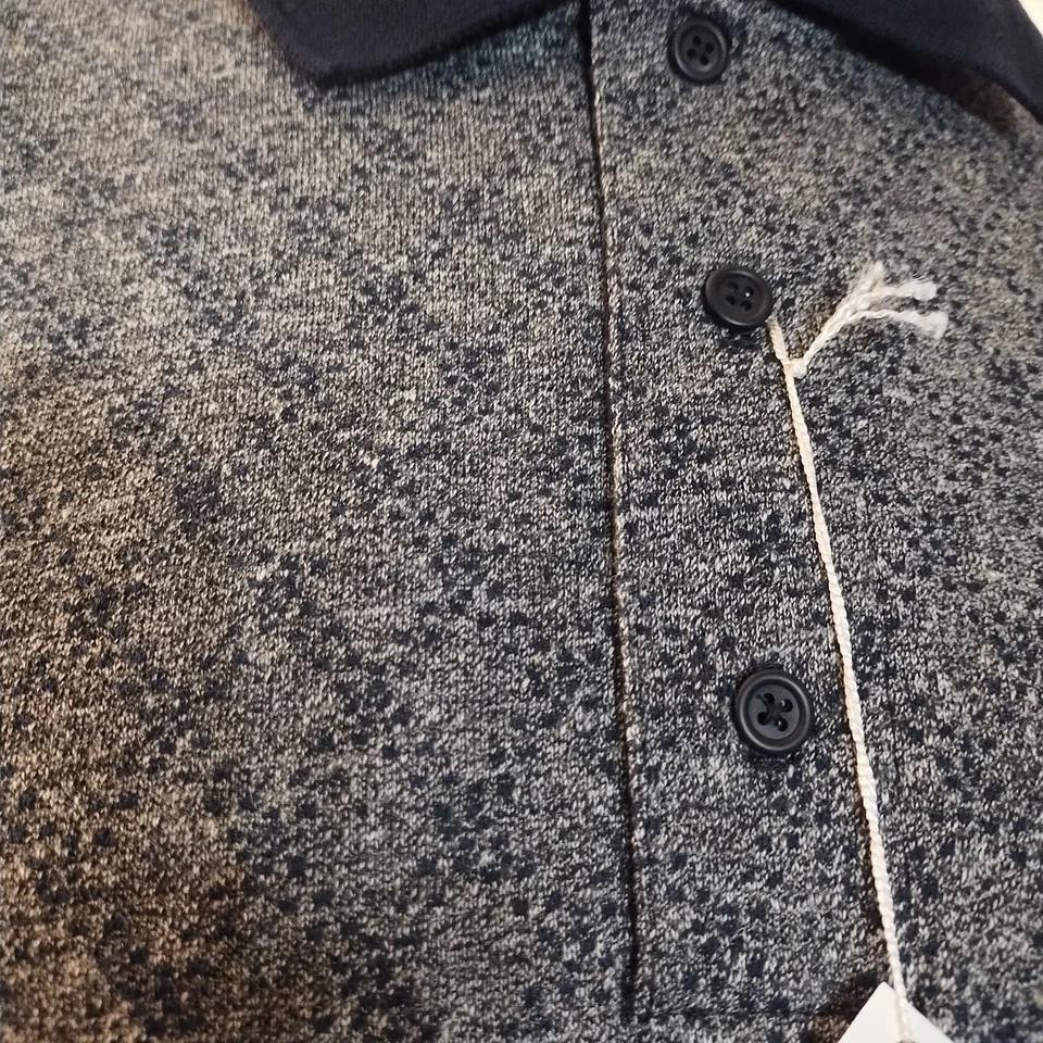 Jonathan Corey Medium Polo Style Dress Shirt Black Gray Executive Collection - Image 3 of 4