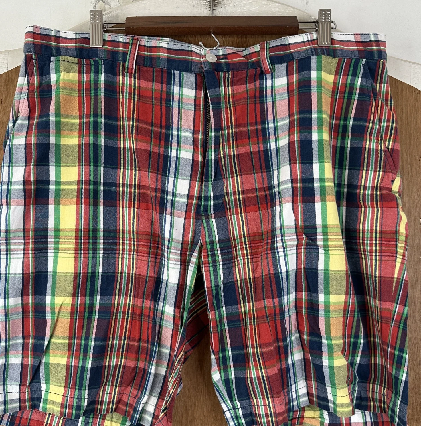 Polo Ralph Lauren Shorts Mens 40 100% Cotton Multicolor Madras Plaid 9" Inseam