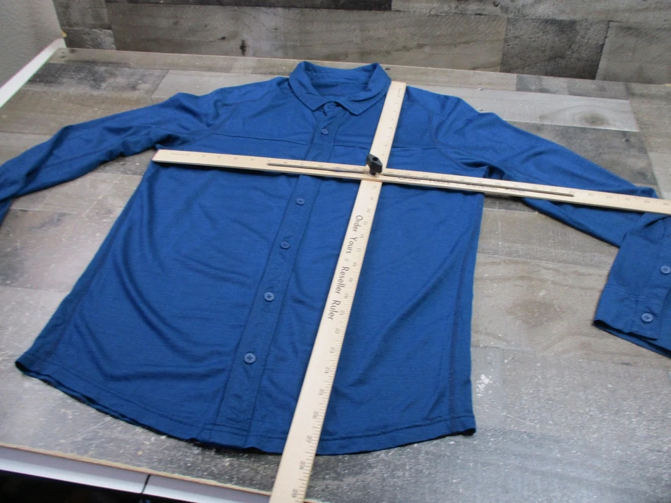 Smartwool Shirt Mens Small Blue Merino 150 Long Sleeve Button Down Performance - Image 4 of 4