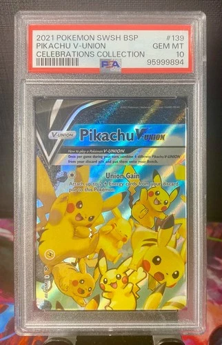 Pokemon 2021 Pikachu V-UNION SWSH139 Holo Promo Sword & Shield PSA 10