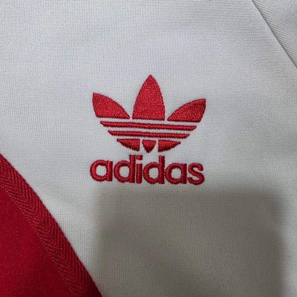 Adidas Originals Trefoil Track Jacket Red White Full Zip Retro Size XL - Image 4 of 4