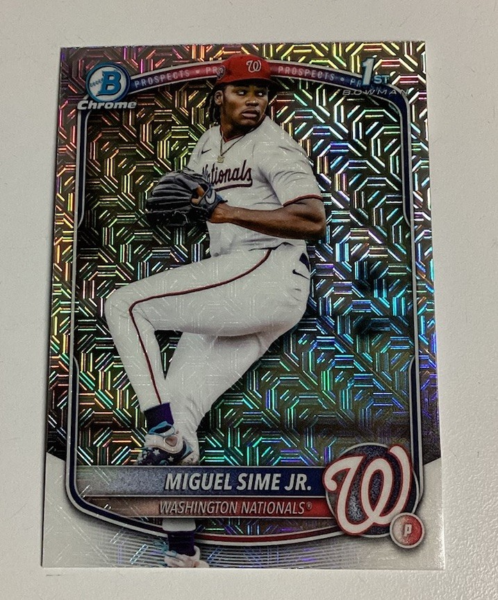 2025 Bowman Draft MIGUEL SIME JR. Mega Box Mojo Refractor 1st Card Nationals