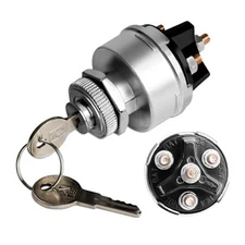 Ignition Switch with Key, 4-Position Universal Ignition Key Switch 12V for 
