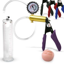 LeLuv Penis Pump ULTIMA Ergonomic Silicone Grip Donut Seal - 9" / 12" Cylinder