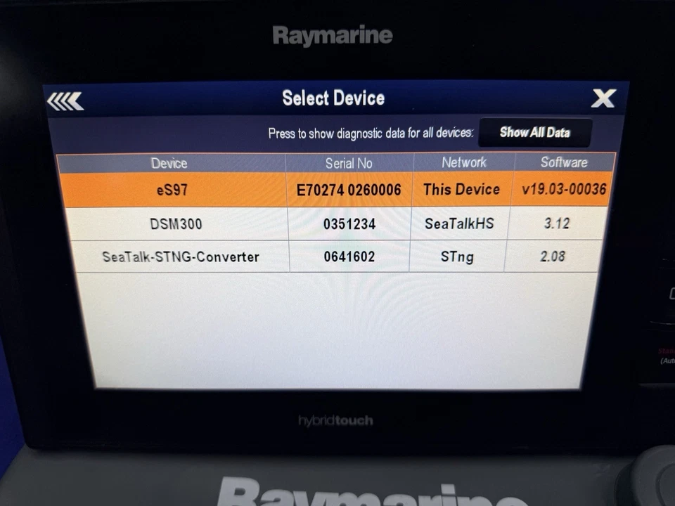 Raymarine eS97 HybridTouch GPS Chartplotter - BAD TOUCH,  BAD SONAR PORT - Image 4 of 4