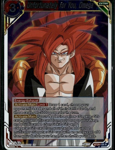 Dragon Ball Z BT25-125 Desafortunadamente para ti, Omega BT25-125 casi nuevo - Imagen 1 de 1