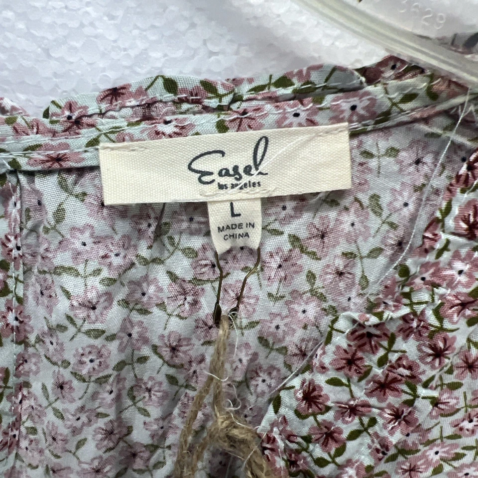 Vestido floral caballete para mujer talla grande verde rosa 100 % rayón mangas 3/4 nuevo con etiquetas Foto 3 de 4