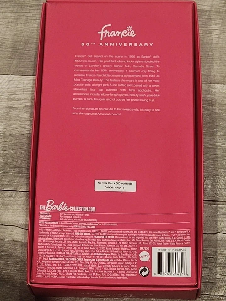 Francie Miss Teenage Beauty Doll Barbie Gold Label 50th Anniversary Reproduction - Imagem 2 de 4