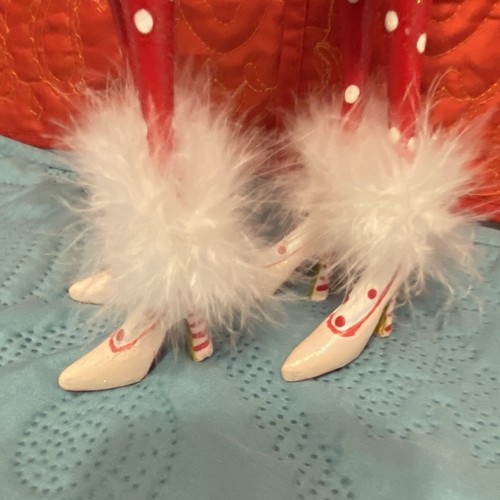 Department 56 Krinkles 9” CAT Red Polka Dot Fur Holiday Figure Patience Retired - Picture 4 of 10